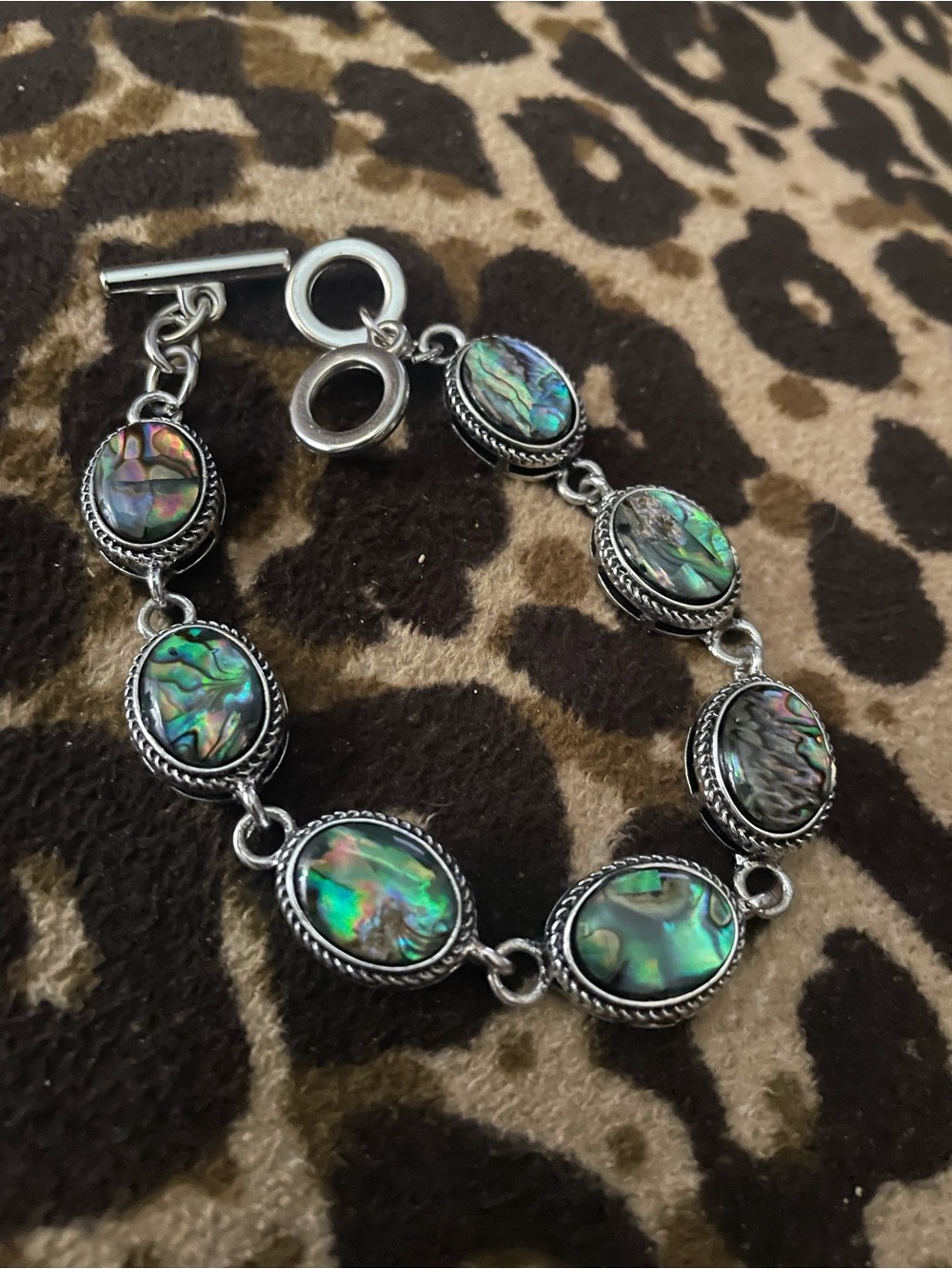 Laboradorite Oval Link Bracelet - Multicolor adjustable sizes